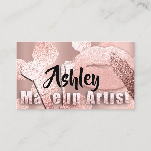 Beauty Makeup Artist Appointment Card Pink Grey