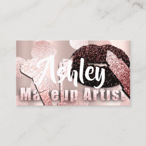 Beauty Makeup Artist Appointment Card Pink Rose