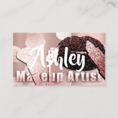 Beauty Makeup Artist Appointment Card Pink Rose