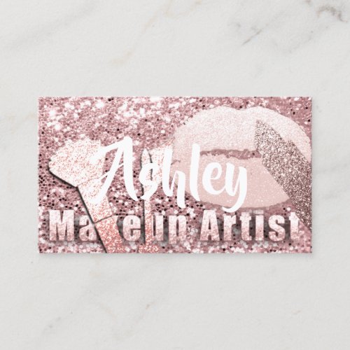 Beauty Makeup Artist Appointment Card Pink Spark