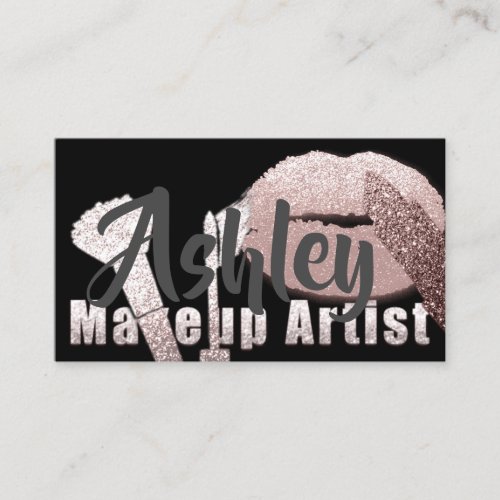 Beauty Makeup Artist Appointment Card  Rose Black