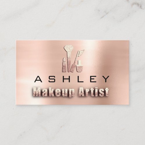 Beauty Makeup Artist Appointment Card Rose Blush