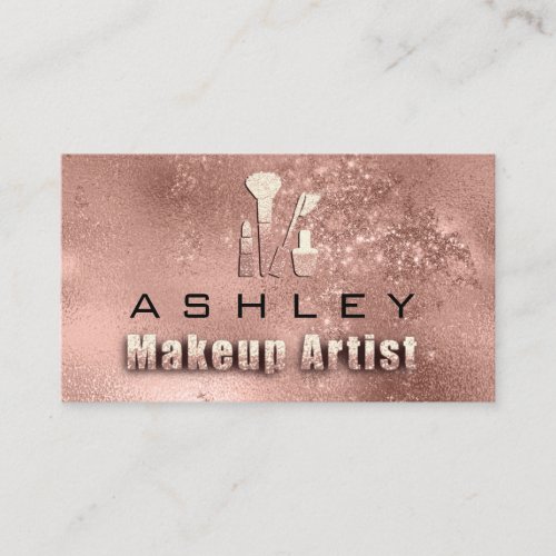 Beauty Makeup Artist Appointment Card Rose Copper