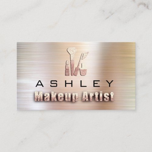 Beauty Makeup Artist Appointment Card Rose Copper