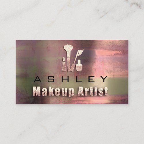 Beauty Makeup Artist Appointment Card Rose Copper