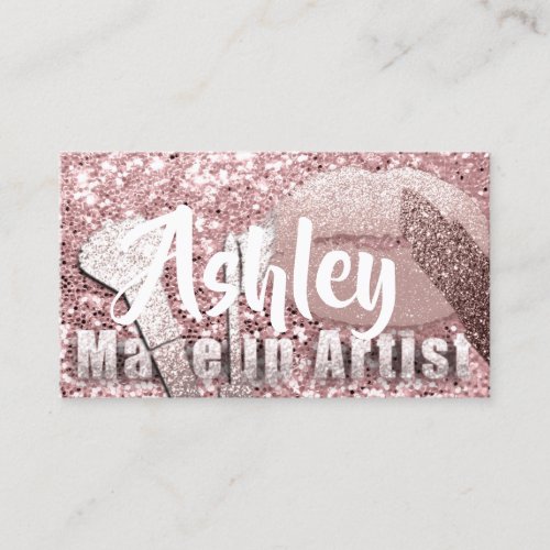 Beauty Makeup Artist Appointment Card  Rose Glitte