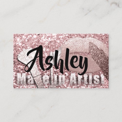 Beauty Makeup Artist Appointment Card  Rose Glitte