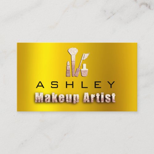 Beauty Makeup Artist Appointment Card Rose Gold