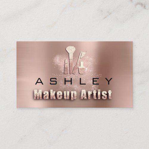 Beauty Makeup Artist Appointment Card Rose Gold