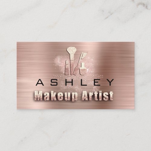 Beauty Makeup Artist Appointment Card Rose Gold