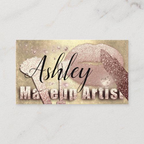 Beauty Makeup Artist Appointment Card Rose Gold Lu