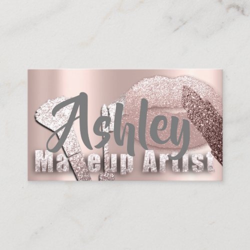 Beauty Makeup Artist Appointment Card  Rose Lips
