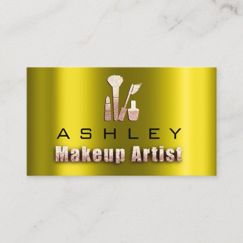 Beauty Makeup Artist Appointment Card Rose Mustard