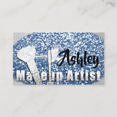 Beauty Makeup Artist Appointment Card Silver Blue