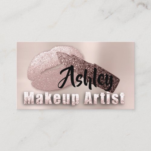 Beauty Makeup Artist Appointment Kiss Rose Glam Business Card