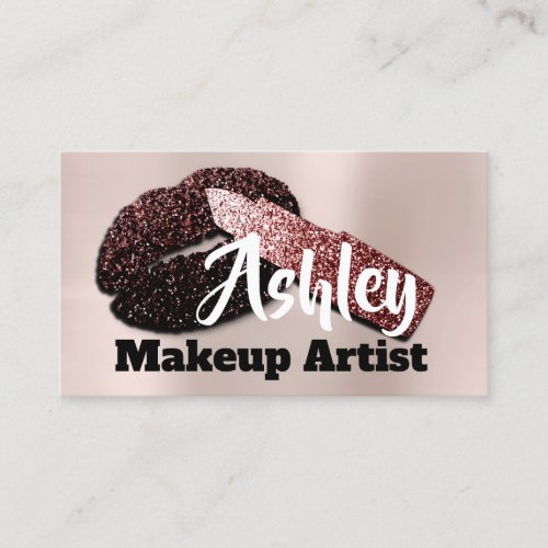 Beauty Makeup Artist Appointment Kiss Rose Glam Business Card