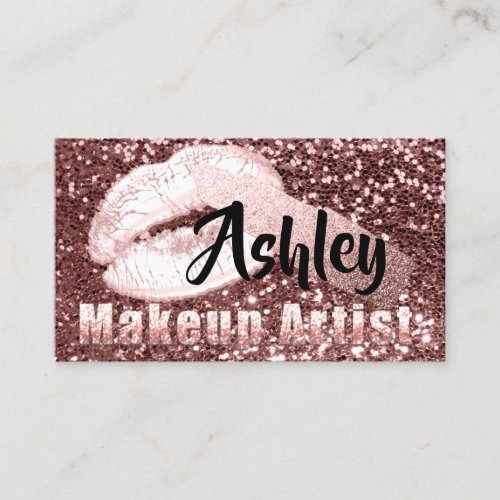 Beauty Makeup Artist Appointment Kiss Rose Spark Business Card