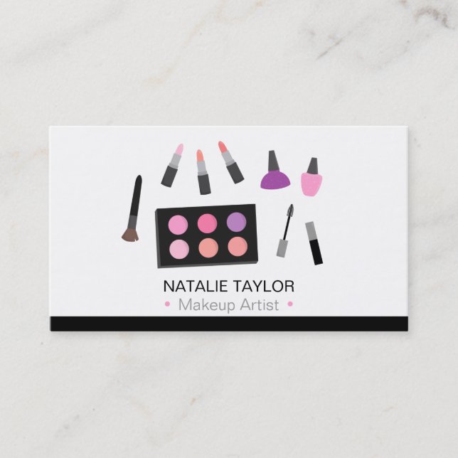 Beauty Makeup Artist Business Cards (Front)