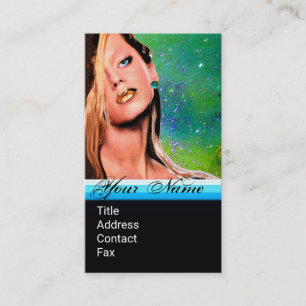 BEAUTY MAKEUP ARTIST COSMETICS Monogram Green Business Card