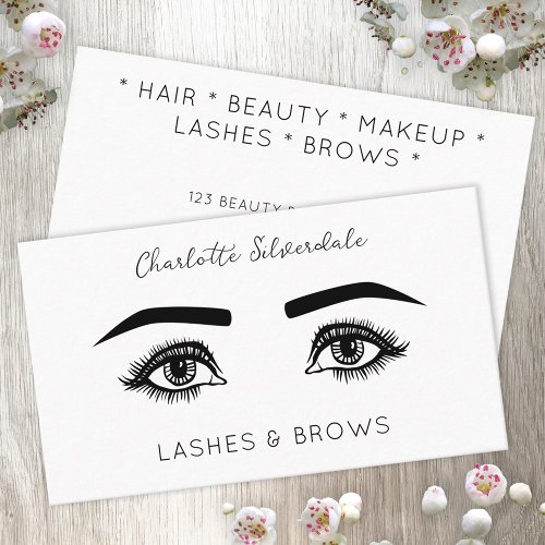 Beauty Makeup Artist Eyelashes Business Card