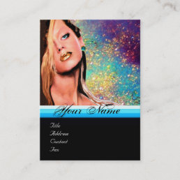 BEAUTY MAKEUP ARTIST monogram pink blue sapphire Business Card