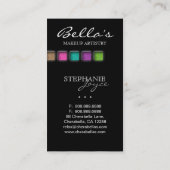 Beauty Makeup Artist Salon Spa Palettes Colorful Business Card (Back)