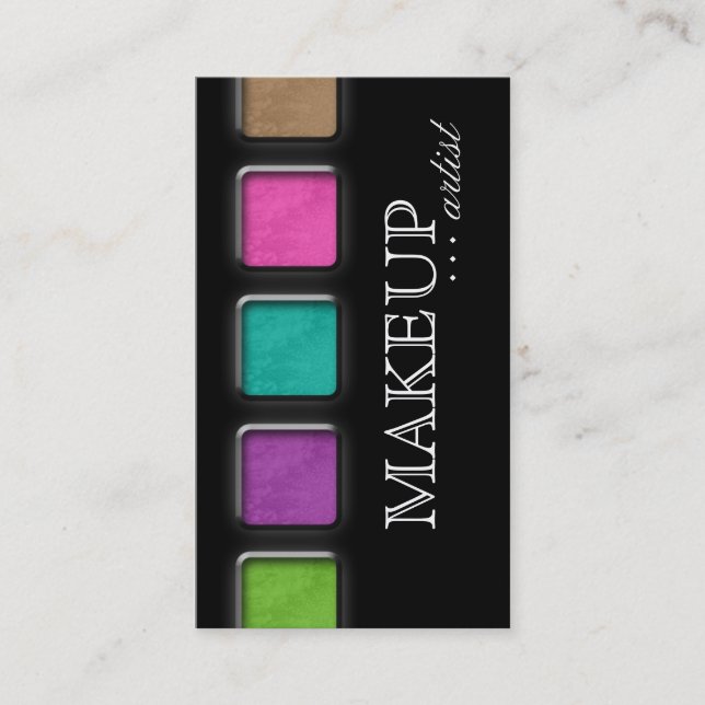 Beauty Makeup Artist Salon Spa Palettes Colorful Business Card (Front)