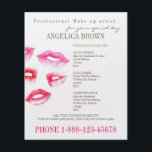 Beauty & Makeup Flyer<br><div class="desc">Gorgeous professional flyer with original illustrations of lipstick complete with text that is ready to be modified by you. Personalize the flyer and market your business. To find coordinates with the same print look for the keyword "angelica" in our shop.</div>