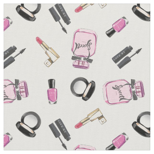 Beauty Makeup Pattern Fabric (Close Up)