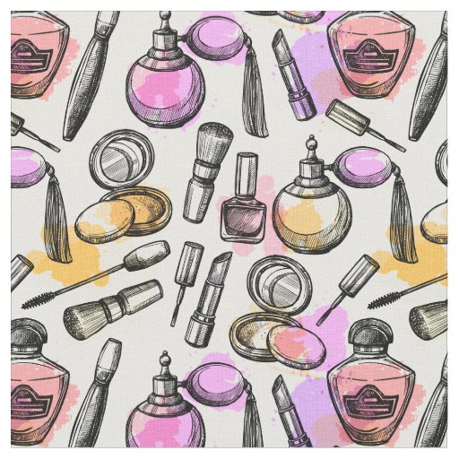 Beauty Makeup Pattern Fabric