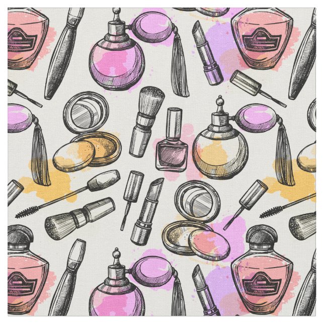 Beauty Makeup Pattern Fabric (Close Up)