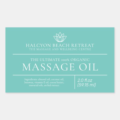 Beauty massage oil aqua product ingredient label