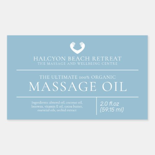 Beauty massage oil product ingredient label