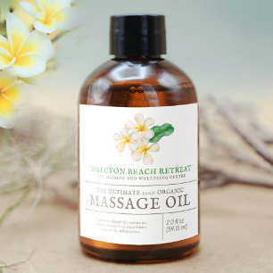 Beauty massage product plumeria frangipani liquor bottle label