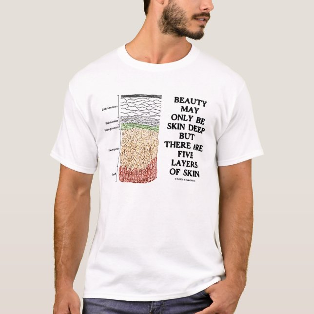 Beauty May Only Be Skin Deep But 5 Layers Of Skin T-Shirt (Front)