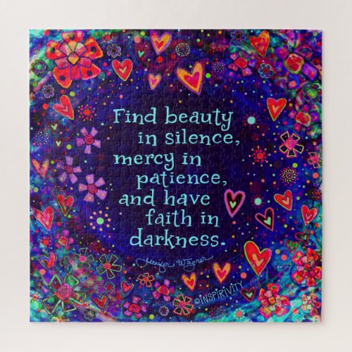 Beauty Mercy Faith Pretty Floral Fun Inspirivity Jigsaw Puzzle
