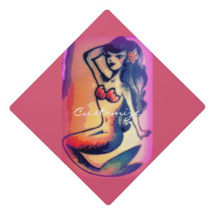 Beauty mermaid posingThunder_Cove Graduation Cap Topper