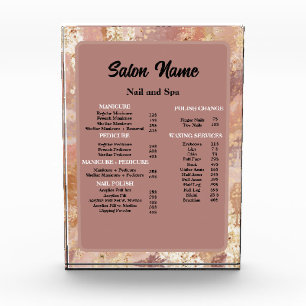 Beauty Nail Salon Price List menu Marble Photo Block