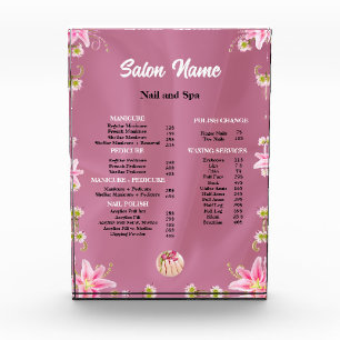 Beauty Nail Salon Price List menu Photo Block