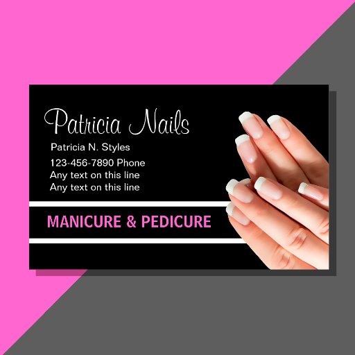 Customizable Beauty Nails Business Cards