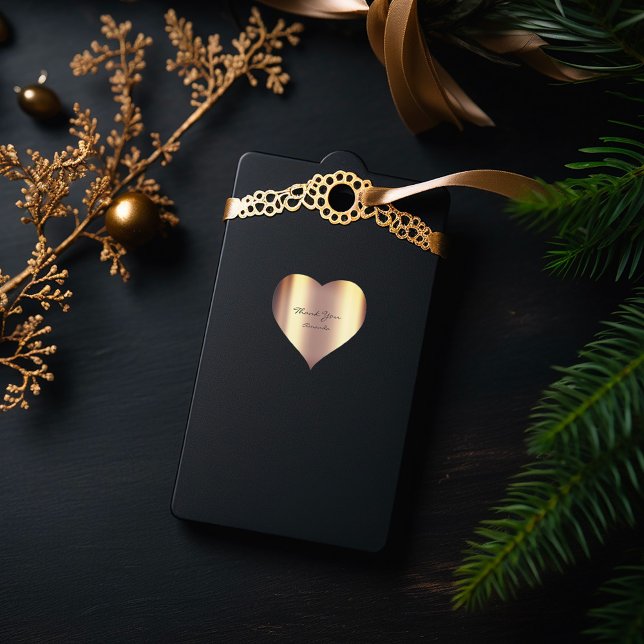 Beauty Name Bridal Heart Thank Sepia Gold Metallic Heart Sticker (Beauty Name Bridal Heart Thank Sepia Gold Metallic Heart Sticker)