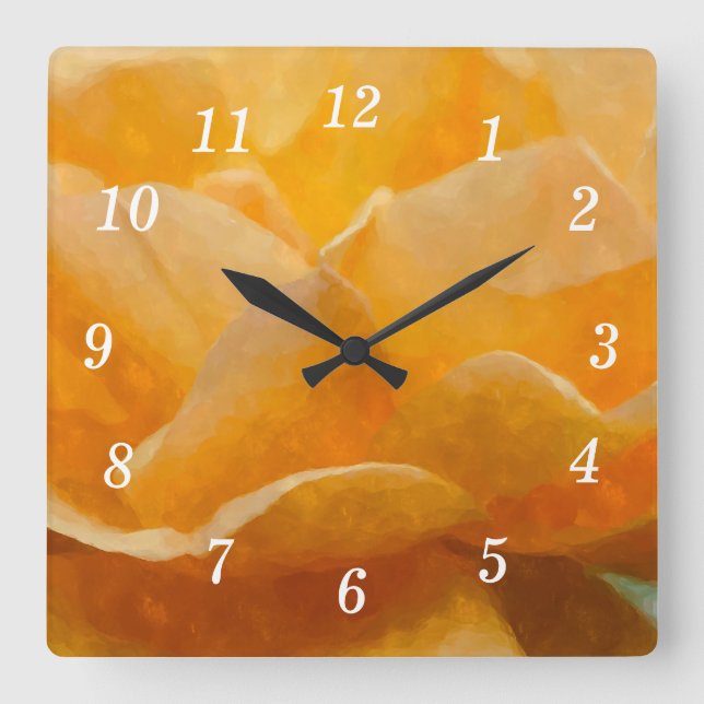 Beauty Of A Rose Painterly Wall Clock (Front)