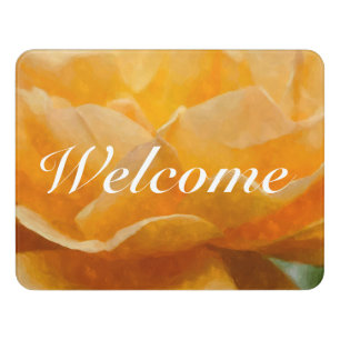 Beauty Of A Rose Painterly Welcome Door Sign