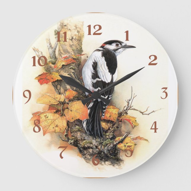 Beauty of Autumn Bird Large Clock (Front)