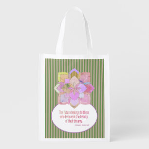 Beauty of Dreams Quote Grocery Bag
