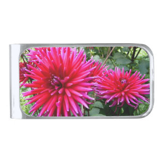 Beauty of Flowers in Garden Silver Finish Money Clip