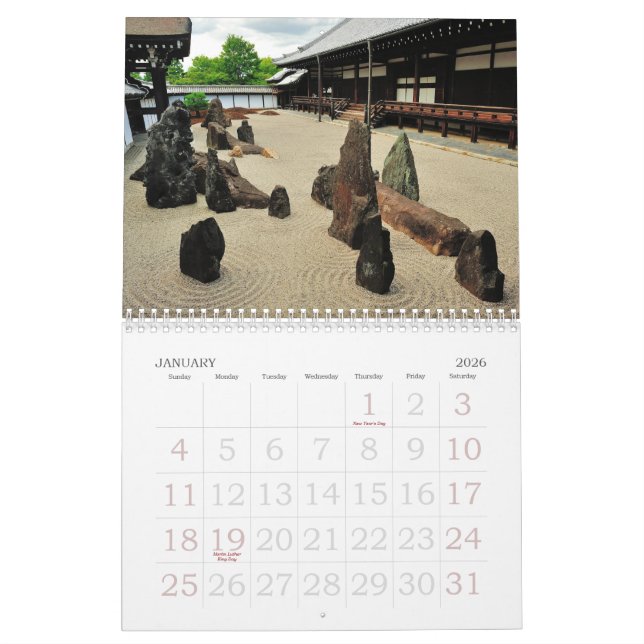 Beauty of Japan - Zen Gardens 2013 Calendar (Jan 2026)