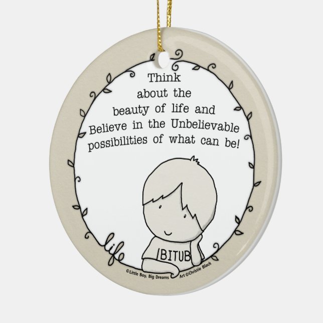 Beauty of Life Ceramic Ornament (Left)
