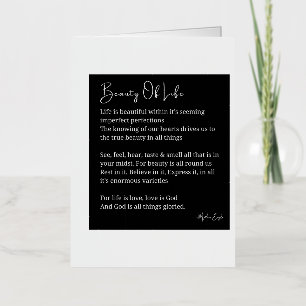 Beauty of Life Inspirational Poem  Foil Greeting Card