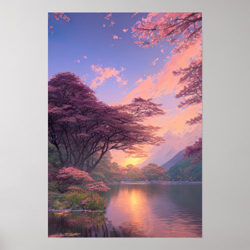 Beauty of Riverside Sunset Poster